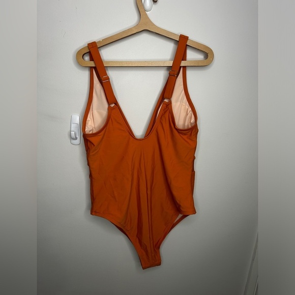 CUPSHE One Piece Swimsuit V Neck Mesh Tummy Control Adjustable Wide Strap 1X - Picture 10 of 10